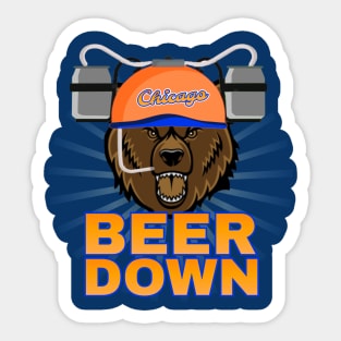 Beer Down Chicago Bears Sticker